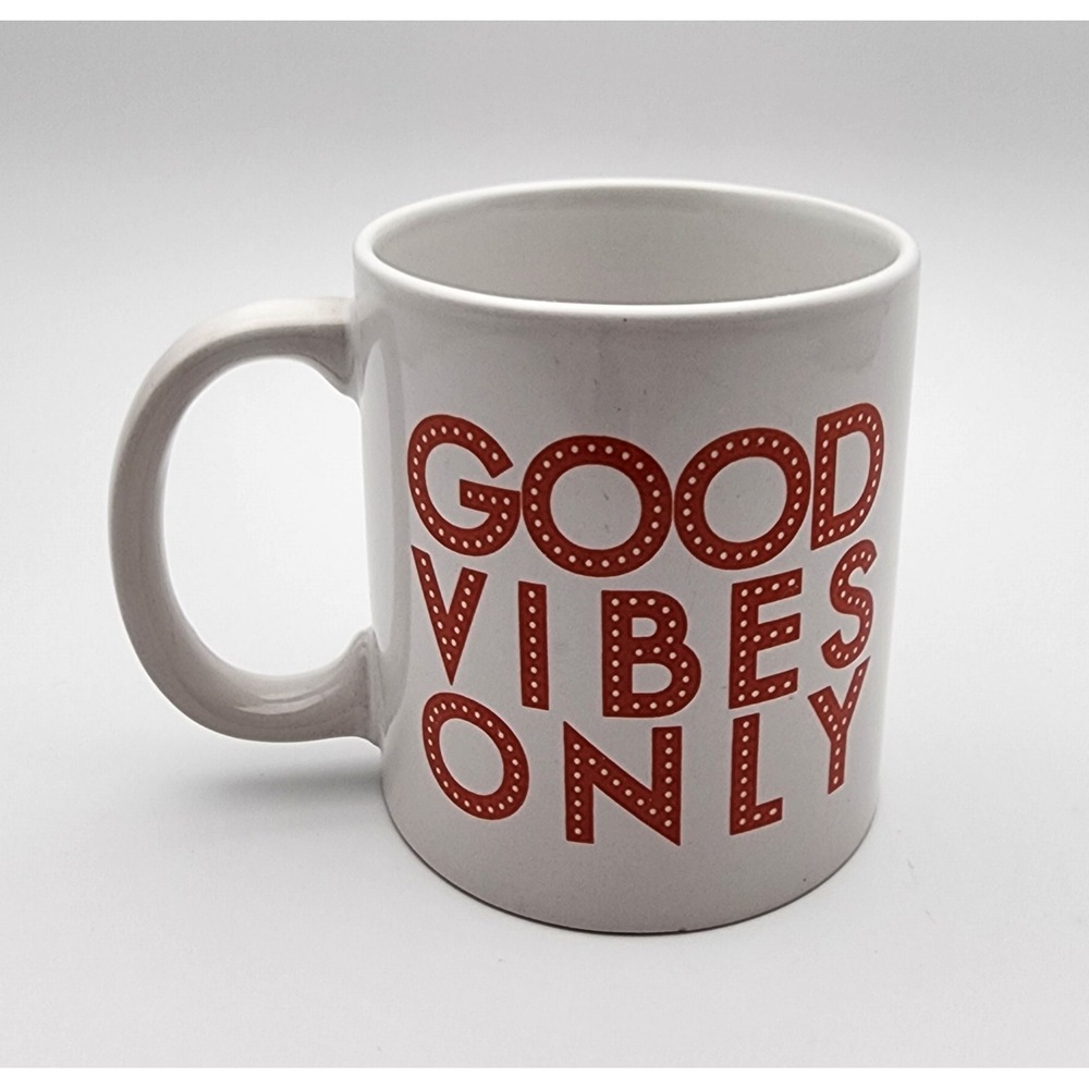 Royal Norfolk Inspirational Coffee Mug Good Vibes Only Ceramic Tea Cup